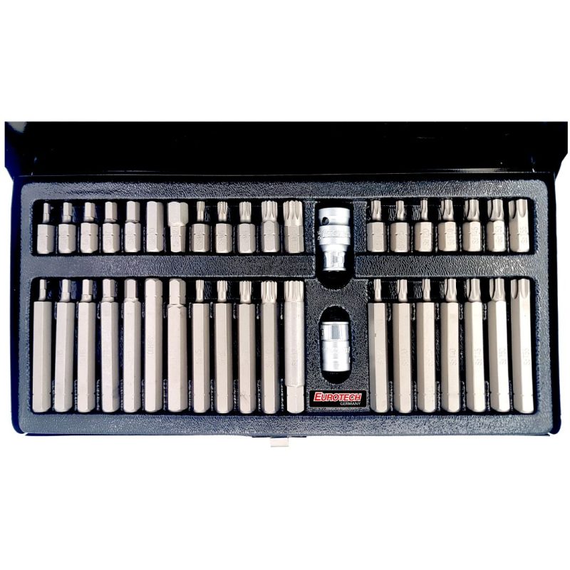 Puntas Allen Torx Estriadas - c/ guía - 40 pcs.