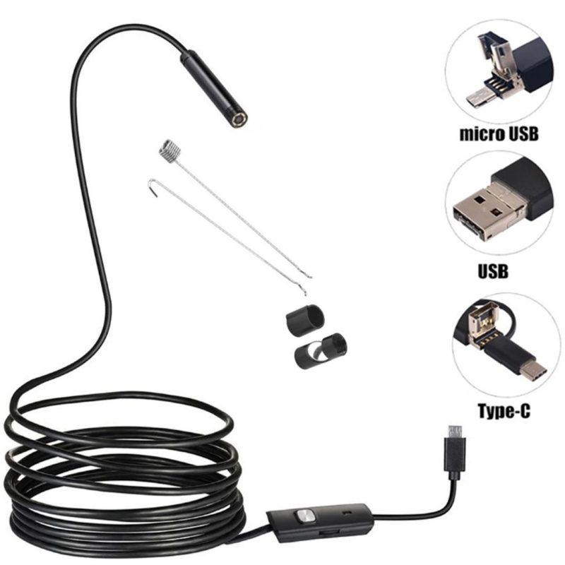 Cámara endoscópica Led 5 metros impermeable - USB / USB-C