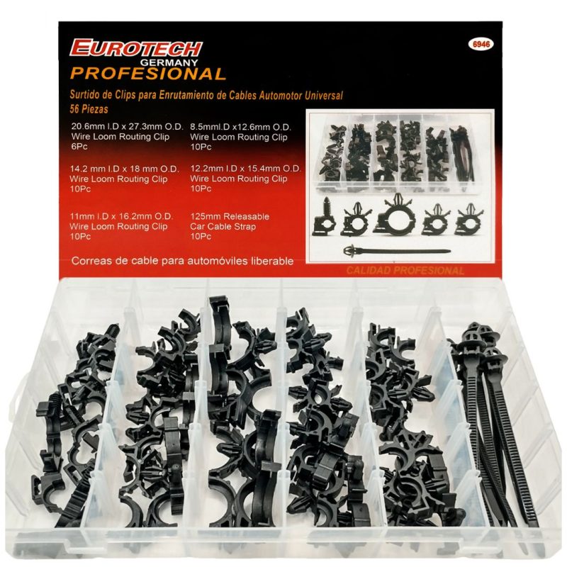 Clips enrutamiento pasa cables - surtido 56 pcs.