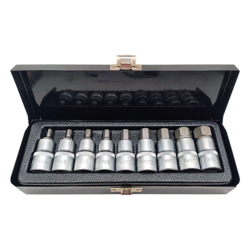 Puntas Allen con dado / enc. 1/2"  x9 pzs. - 4 a 19 mm