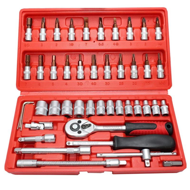 Puntas y tubos allen (hex) 1/4" y accesorios - 46 pcs.