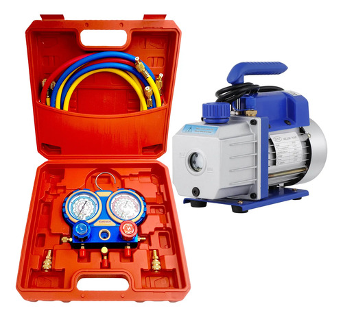 Bomba Vacio 1 Etapa 70 Lt. + Manometro R22 R404a R410a R407c